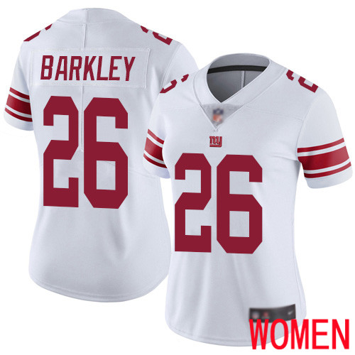 Women New York Giants #26 Saquon Barkley White Vapor Untouchable Limited Player Football NFL Jersey